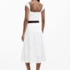 Midi-jurk met borduursels