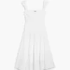 Midi-jurk met borduursels