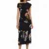 Midi-jurk met collage