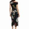 Midi-jurk met collage