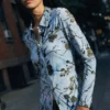 Midi-jurk met flockprint