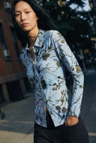Midi-jurk met flockprint