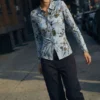 Midi-jurk met flockprint