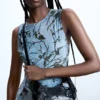Midi-jurk met flockprint