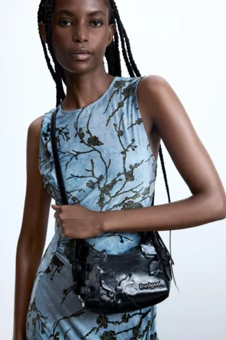 Midi-jurk met flockprint