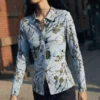 Midi-jurk met flockprint