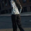 Midi-jurk met flockprint