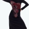 Midi-jurk met pixelprint
