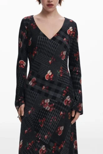 Midi-jurk met ruitjes