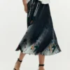 Midi-rok met artistieke textuur