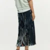 Midi-rok met artistieke textuur