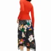 Midi-rok met collageprint
