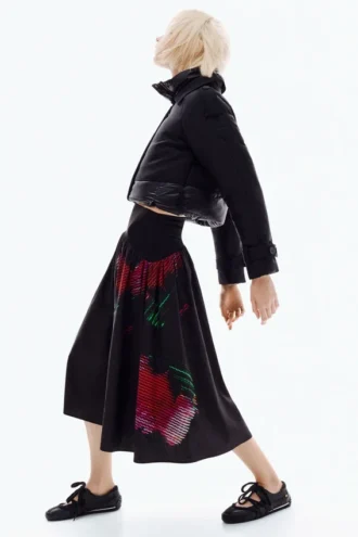 Midi-rok met pixelprint