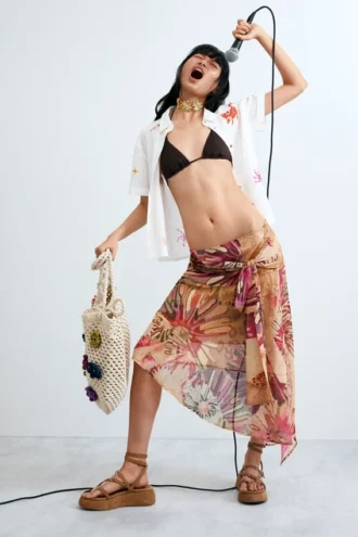 Midi-rok met print