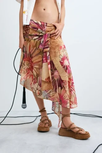 Midi-rok met print