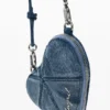 Mini-portemonnee met hartje en schouderriem