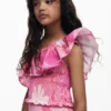 Mini-rok met peplum en bloemenprint