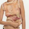 Mouwloos gebreid T-shirt