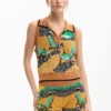 Mouwloos jacquard-patroon T-shirt