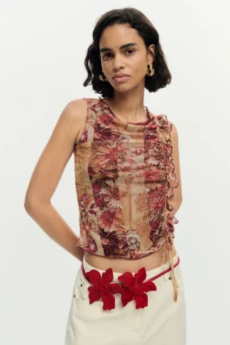 Mouwloos T-shirt met print