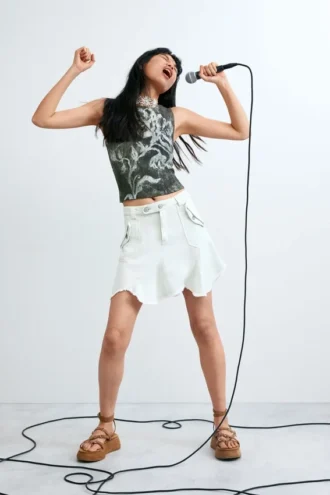Mouwloos T-shirt met print