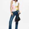 Mouwloos T-shirt met print