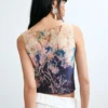 Mouwloos T-shirt met print