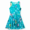 Mouwloze jurk met onscherpe print