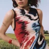 Mouwloze jurk met print
