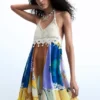 Mouwloze jurk met print