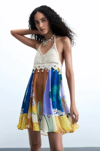 Mouwloze jurk met print