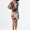 Mouwloze jurk met print