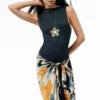 Mouwloze jurk met print