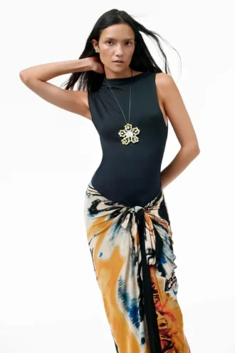 Mouwloze jurk met print