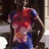 Mouwloze jurk met print