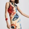 Mouwloze jurk met print