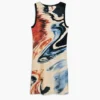 Mouwloze jurk met print