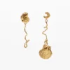 Onregelmatige gouden schelp-oorbellen Zalio