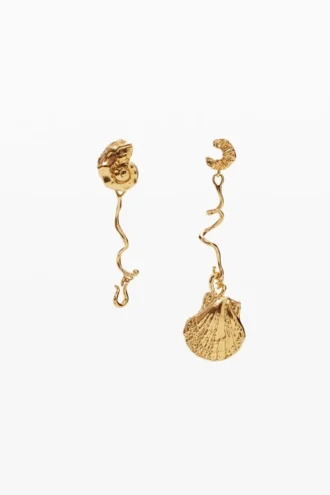 Onregelmatige gouden schelp-oorbellen Zalio