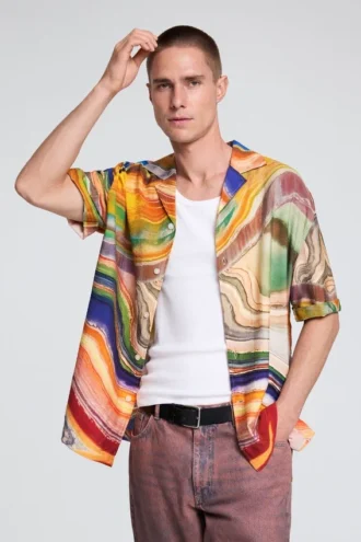 Overhemd met abstracte print