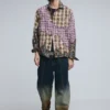Overhemd met lange mouwen en geruite patches