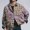 Overhemd met lange mouwen en geruite patches