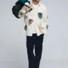 Overhemd met mozaïekpatches