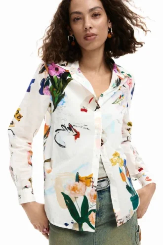 Overhemden met bloemencollage