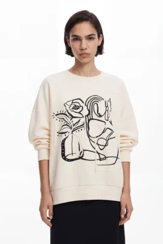 Oversized sweatshirt met bloemenprint