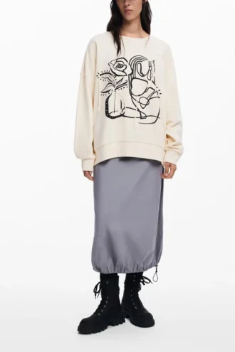 Oversized sweatshirt met bloemenprint