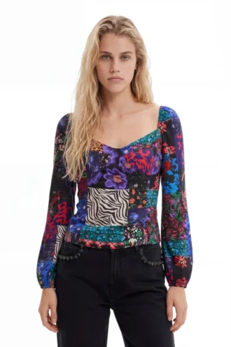 Patchwork-corsetblouse