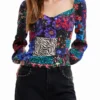 Patchwork-corsetblouse