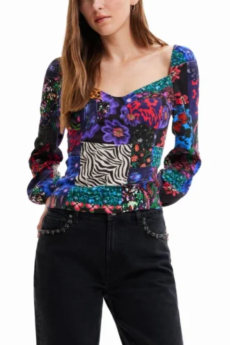 Patchwork-corsetblouse
