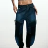 Patchwork denim broek